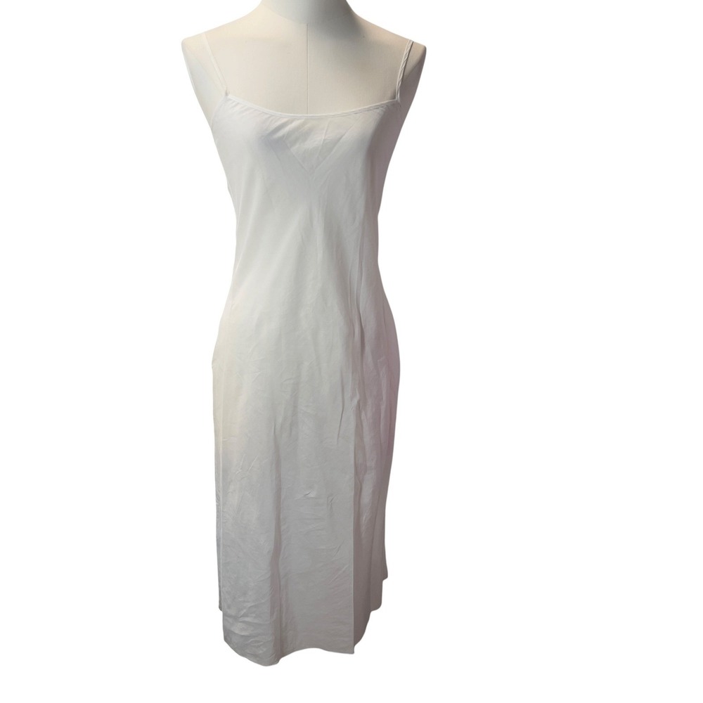 BOSS Dolara Crisp White Cotton Floral Eyelet Belt Midi Dress Slip Lining Size 0 - Picture 4 of 13